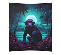 Scimpanzé Luce Spaziale Tenda da Spiaggia Facile da Montare,Parasole per Campeggio con Sacchi di Sabbia,Palette e Picchetti Ideale per Picnic