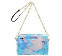 Scintillante Blu Anime Ragazza Crossbody Borse Piccole Per Le Donne In Pelle Vegana Cross Body Borse Zip Donna Borse A Tracolla