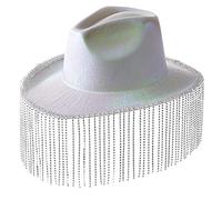 Scintillante cappello da cowboy nappe cristallo selvaggio per addio al nubilato discoteca cristallo cappello da cowboy discoteca per attore attrice