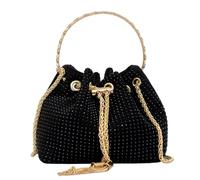 Scintillante Diamante Sera Borsa Pochette per le Donne Strass Borsa Glitter Borsa per il Partito Ballo di Ballo Cocktail Matrimonio (nero,Taglia unica)