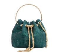 Scintillante Diamante Sera Borsa Pochette per le Donne Strass Borsa Glitter Borsa per il Partito Ballo di Ballo Cocktail Matrimonio (verde,Taglia unica)