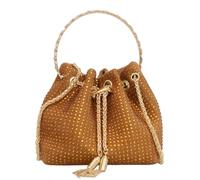 Scintillante Diamante Sera Borsa Pochette per le Donne Strass Borsa Glitter Borsa per il Partito Ballo di Ballo Cocktail Matrimonio (marrone,Taglia unica)