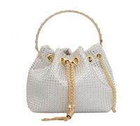 Scintillante Diamante Sera Borsa Pochette per le Donne Strass Borsa Glitter Borsa per il Partito Ballo di Ballo Cocktail Matrimonio (bianco,Taglia unica)