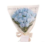 Scintillante gioia attraverso la creatività. L'esperienza artigianale del bouquet di tulipani attorcigliati progettata per tutte le età (blu)