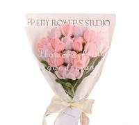 Scintillante gioia attraverso la creatività. L'esperienza artigianale di bouquet di tulipani intrecciati progettata per tutte le età (rosa)