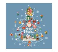 Scintillante stagione natalizia con il nostro affascinante albero di Babbo Natale decorazione sulle finestre
