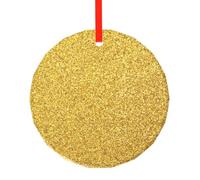 Scintille d'oro, Ciondolo rotondo in vetro, decorazione da appendere per feste di Natale e caminetto.