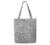 Scintille glitterate argento,Borse della spesa riutilizzabili, borse per la spesa, borsa a tracolla in tela di grande capacità
