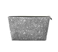 Scintillii glitter argento, Borsa per il trucco Borsa per cosmetici Borsa da toilette da viaggio portatile Borsa da toilette