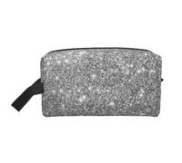 Scintillii glitter argento, Borsa per il trucco Borsa per cosmetici Borsa da viaggio portatile da viaggio Borsa per trucco Organizer