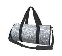 Scintillio alla moda di Bokeh Glam glitter bianco argento, Borsone da viaggio di grande capacità Borsa rotonda Borsa da viaggio sportiva Borsa da viaggio Borsa da fitness