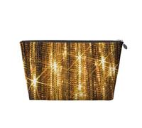 Scintillio di paillettes dorate, Borsa da toilette Borsa per trucco Borsa per cosmetici Borsa da toilette da viaggio portatile