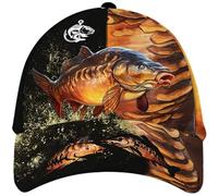 Scintillio Scintillante della Carpa da Pesca Meraviglioso Stampato in 3D Uomo Donna Cappellini da Baseball Tesa Curva Snapback Cappello Protezione Solare Cappello da Sole per Alpinismo Campeggio