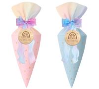 Scinzene 2 sacchetti per la scuola per fratelli, piccoli sacchetti per la scuola, per ragazze, sacchetti regalo per la scuola, sacchetti per lo zucchero, piccoli, per ragazzi e ragazze (blu + rosa)