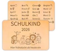 Scinzene Schulkind 2026 - Tagliere per la colazione ABC, per l'inizio della scuola, regalo per ragazzi e ragazze, regali per l'inizio della scuola, per ragazzi e ragazze, per l'apprendimento