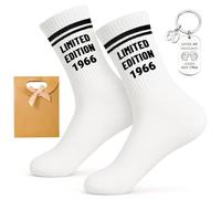 Scinzene Set regalo per 60° compleanno uomo - Limited Edition 1966 calzini (38-45) & portachiavi & sacchetto regalo Level 60 - regalo divertente 60° compleanno uomo 60° compleanno calzini