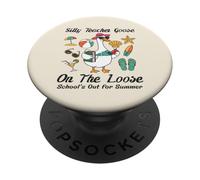 Sciocco insegnante oca sulla scuola sciolta fuori estate donne uomini PopSockets PopGrip Adesivo