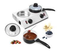 Scioglitore di Cioccolato Elettrico Efficiente 2 Serbatoi Macchina per Sciogliere il Cioccolato 80W - Pentola per Temperare per la Cottura in Cucina - Macchina per Sciogliere il