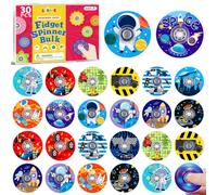 SCIONE 30 Pz Mini Fidget Spinner Spazio Auto Regalini Fine Festa | Set di 30 fidget spinner spazio e auto con scatola. Regalini fine festa compleanno per bambini di età 3 anni o superiore.