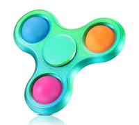 Scione 3D Printed Pop Fidget Spinner- Party Favors for Kids & Adults, Stress Relief Sensory Toy for Birthdays, ADHD & Anxiety Relief, Classroom Prizes (Bianco Blu Verde)