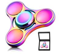 SCIONE Fidget Spinner in Metallo - Trottola ad Alta Velocità per Adulti & Bambini - Gioco Sensoriale Anti-Stress con Cuscinetti Rimovibili - Perfetto per Ufficio, Scuola & Regali (Arcobaleno)