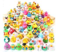 SCIONE Set da 30 pezzi di anatre da squittio - selezione casuale tra 60 + design unici come giocattolo da bagno e giocattolo per bambini, ideale come sacchetto per feste, ricompensa per la scuola