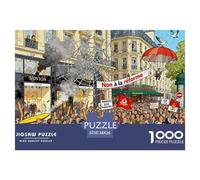Sciopro e manifestazione nelle strade di Parigi Puzzle in Legno Impermeabile DIY Puzzles Da 1000 Pezzi Per Adulti Divertenti Giochi Educativi
