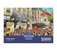 Sciopro e manifestazione nelle strade di Parigi Puzzle in Legno Impermeabile DIY Puzzles Da 1000 Pezzi Regali Per Adulti Divertenti Per Decorazioni Domestiche