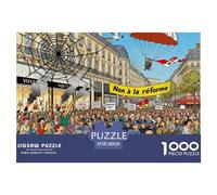 Sciopro e manifestazione nelle strade di Parigi Puzzle in Legno Impermeabile DIY Puzzles Da 1000 Pezzi Regali Per Adulti Colorati Per Decorazioni Domestiche