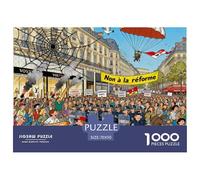 Sciopro e manifestazione nelle strade di Parigi Puzzle in Legno Impermeabile Puzzles Da 1000 Pezzi Per Adulti Sfidanti E Rompicapo Giochi Di Puzzle Impegnativi