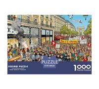 Sciopro e manifestazione nelle strade di Parigi Puzzle in Legno Impermeabile Puzzles Da 1000 Pezzi Per Adulti Impossibili Per Decorazioni Domestiche