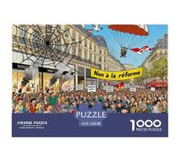 Sciopro e manifestazione nelle strade di Parigi Puzzle in Legno Impermeabile Puzzles Da 1000 Pezzi Per Adulti Colorati Giochi Di Puzzle Impegnativi