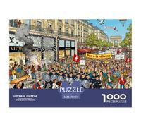 Sciopro e manifestazione nelle strade di Parigi Puzzle in Legno Impermeabile Puzzles Da 1000 Pezzi Per Adulti Impossibili Giochi Educativi