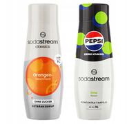 Sciroppi SodaStream Orange Zero senza zucchero all'arancia e Pepsi Max al lime