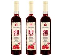 Sciroppo di lamponi bio Höllinger - Organic Raspberry Syrup, Vegan, 3x500ml Glass Bottle, Rich Berry Flavor