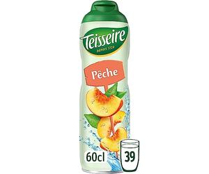 Sciroppo di Pesca Zero Zuccheri Teisseire per Bevanda Rinfrescante, Cocktail, Bottiglia da 60 cl