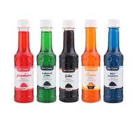 Sciroppo per coni di ghiaccio, può essere utilizzato con All Slush| Slushie Machines Fragola, Cola, Lampone Blu, Limone E Lime, Tropicale Ogni 250ml (Confezione da 5)