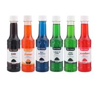 Sciroppo per cono di ghiaccio, può essere utilizzato con All Slush| Slush Maker Limone Lime/Arancia/Lampone Blu/Mela Speziata/Cola/Fragola Ogni 250ml (Confezione da 6)