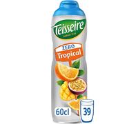 Sciroppo Triopicale Zero Zuccheri Teisseire per Bevanda Rinfrescante, Cocktail, Bottiglia da 60 cl