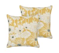 SCIRPUS Set di 2 cuscini Trama floreale Giallo 45 x 45 cm Cotone