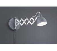 SCISSOR APPLIQUE FORBICE METALLO CROMATO DIFFUSORE METALLO EFFETTO CEMENTO L. MAX 53CM 1 LUCE ATTACCO E14