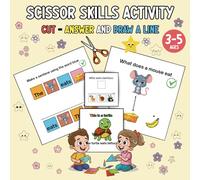 Scissor Skills Activity: for kids Ages 3-5 Cute 11 Fun Animals to Cut, Workbook to Develop Fine Motor Skills