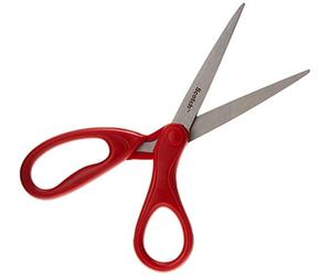 Scissors, Household/Office, 7" Straight Cut, Red, Sold as 1 Each