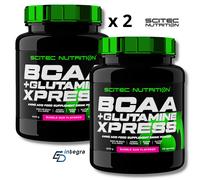 SCITEC NUTRITION Bcaa + Glutamine Xpress 600g x 2 = 1200g Aminoacidi Ramificati
