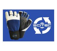 SCITEC NUTRITION Glove Scitec Power Blue con polsino - taglia L