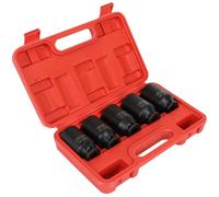 SCITOO Set di 5 chiavi a bussola per mozzo a impatto profondo, dado dell'asse, 6 punti, 30-36 mm (30 mm, 32 mm, 34 mm, 35 mm, 36 mm)