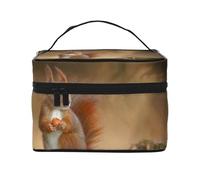 Sciurus scoiattolo rosso animale carino, Borsa per il trucco Borsa per cosmetici Borsa da toilette da viaggio portatile Astuccio per matite Astuccio da toilette