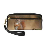 Sciurus scoiattolo rosso animale carino, Borsa per il trucco Borsa per cosmetici Borsa da viaggio portatile da toilette Astuccio in pelle per donne e ragazze