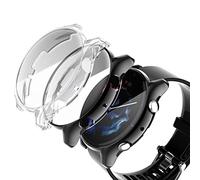 sciuU Cover Protettiva compatibile con Amazfit GTR3 / GTR3 Pro, [Set di 2] Custodia con Protezione di Schermo in TPU Flessibile, Morbida Copertura Cornice per GTR 3 / GTR 3 Pro - Nero+Chiaro