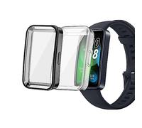 sciuU Cover Protettiva compatibile con HUAWEI Band 8 Smart band, [Set di 2] Custodia con Protezione di Schermo in TPU, Morbida Copertura per Huawei Band8 - Nero + Chiaro